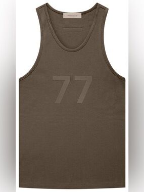 Fear Of God ESSENTIALS Size S brown Waffle Knit 77 Tank Top racerback